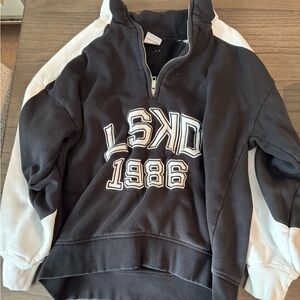 Black and White Cowl Neck Sweater